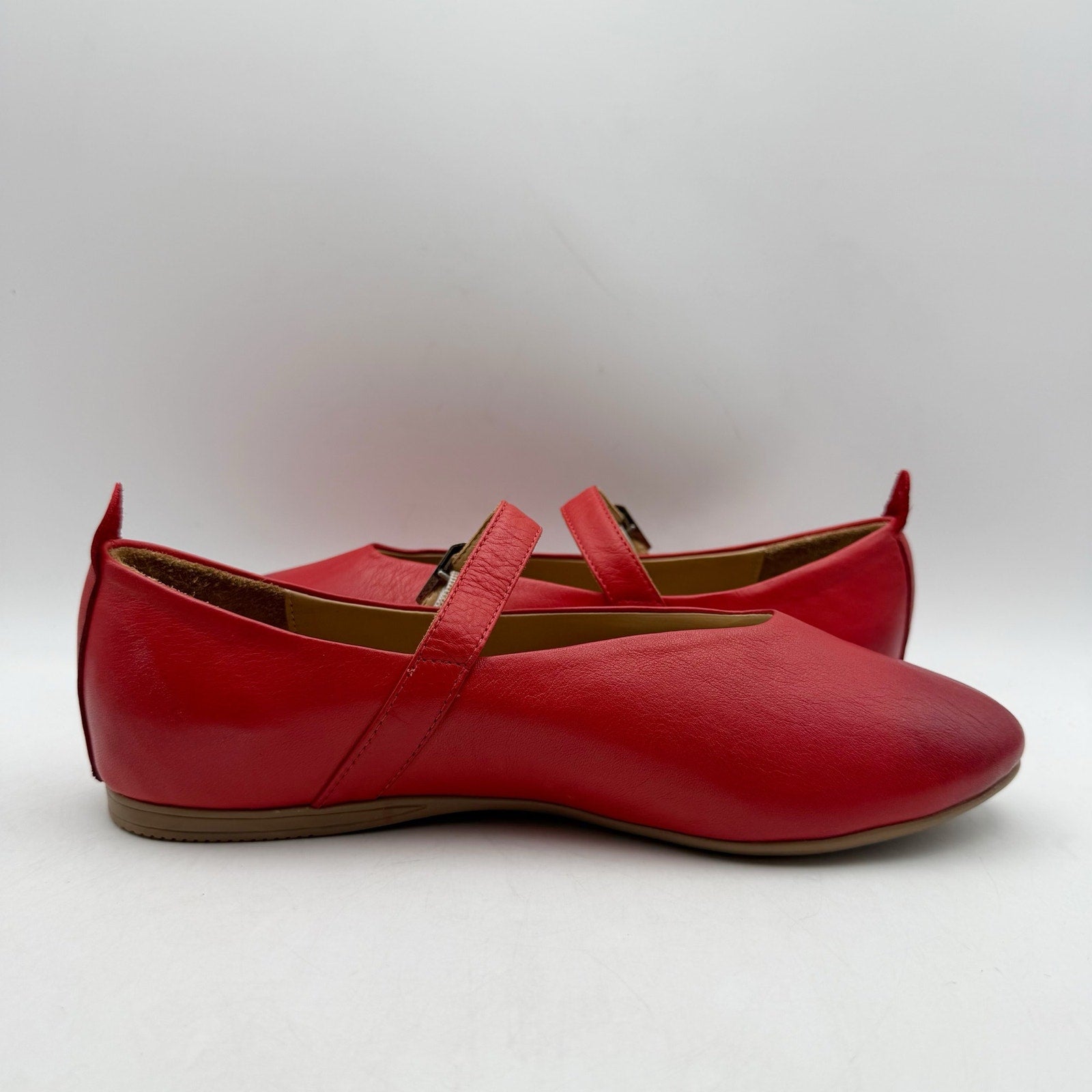 Miz Mooz Womens Kiki Mary Jane Flats EU 38 US 7.5-8 Red Leather NIB