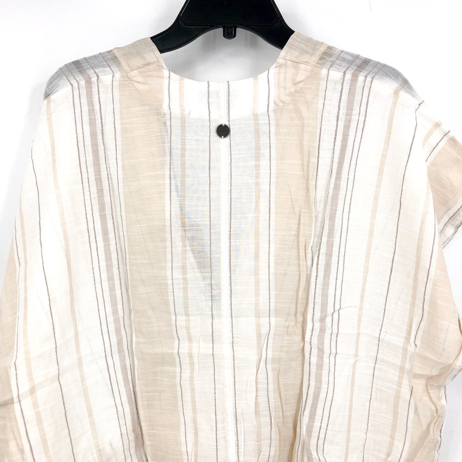 PRANA Women's Marina Bay Tunic Large White Swim Cover Up Short Sleeve NWT