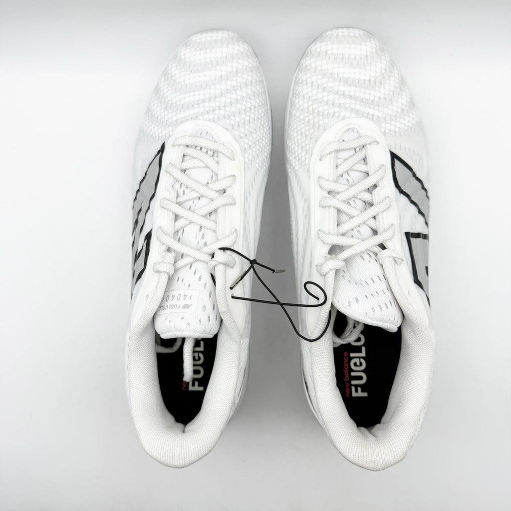 New Balance Mens FuelCell 4040v7 Cleats Size 12 White Black Metal Baseball NWOB