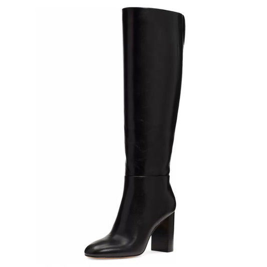 KATE SPADE Women's Colby Tall Boots Size 9B EU 39.5 Black Leather