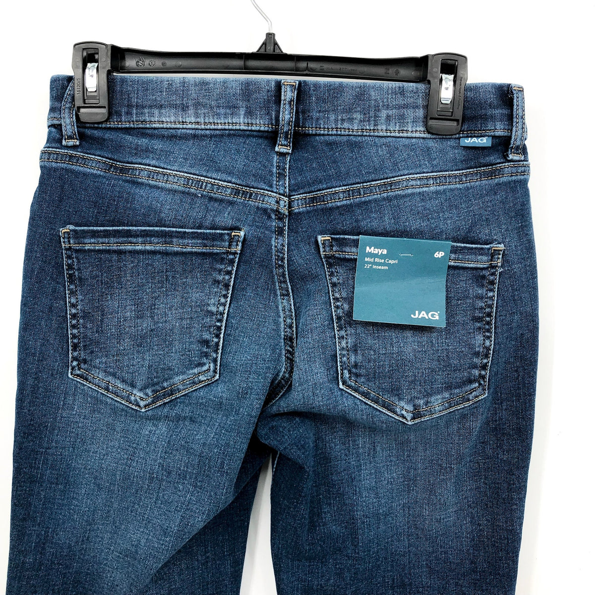 JAG Women's Maya Capri Jeans Size 6 Petite Night Blue Wash Stretch Mid Rise NWT