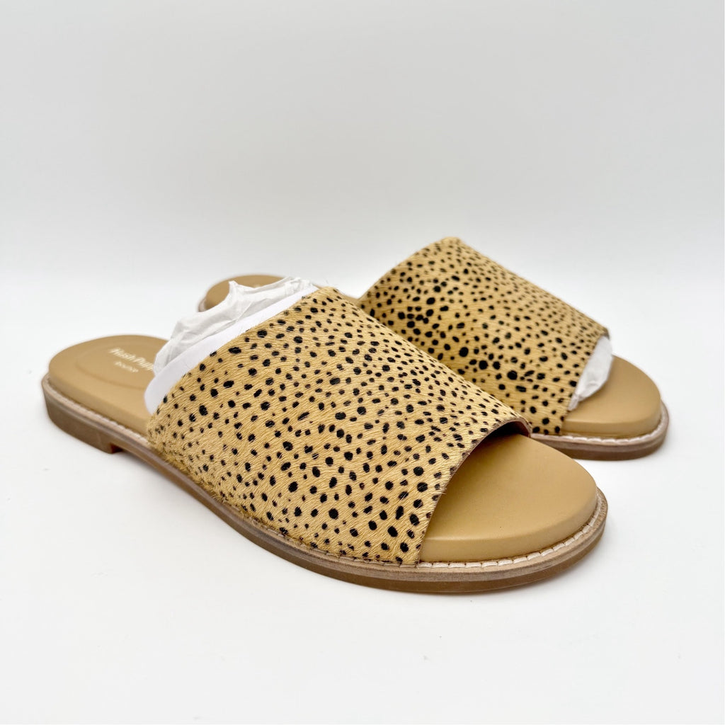 Hush Puppies Womens Lexi Slide Sandals Size 7 EU 38 Brown Black Calf Hair NIB