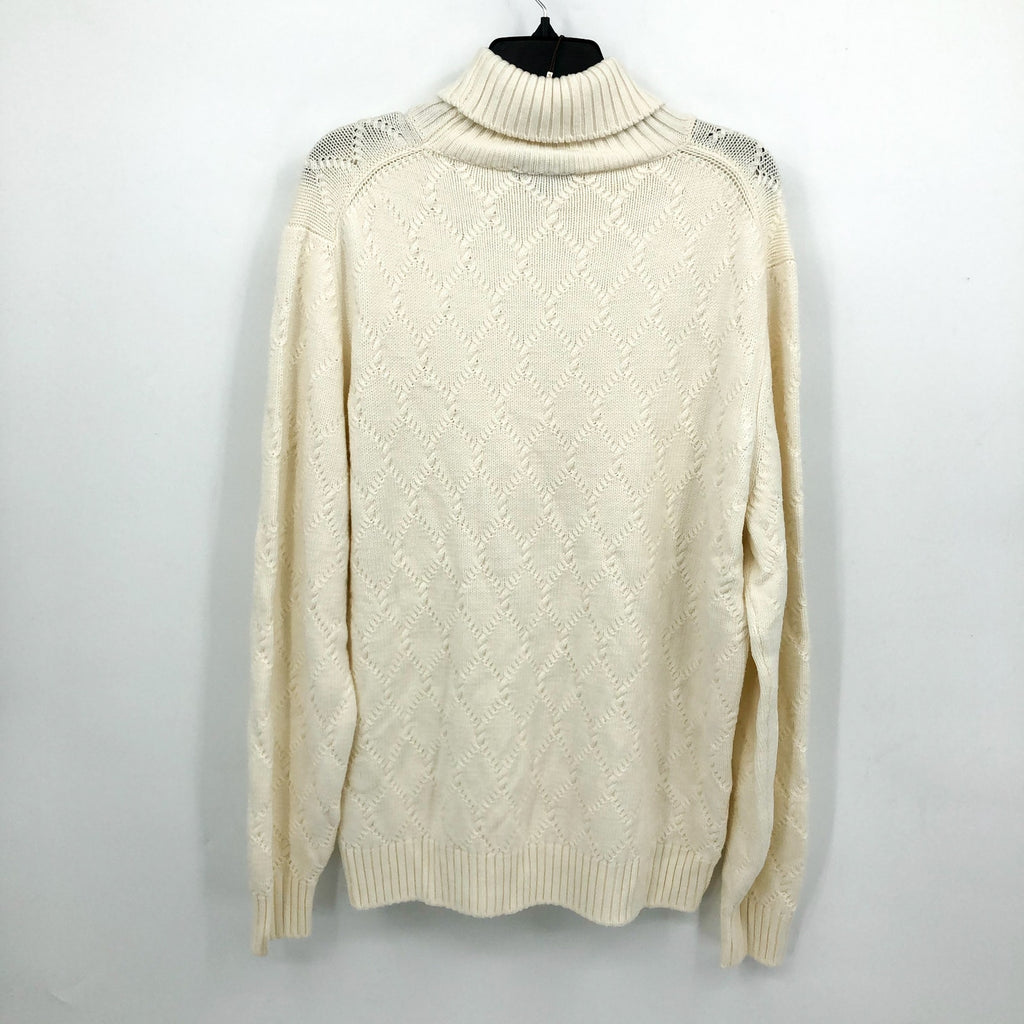 CANALI Men's Turtleneck Sweater US 44 IT 54 XXL Cream Merino Wool NWT