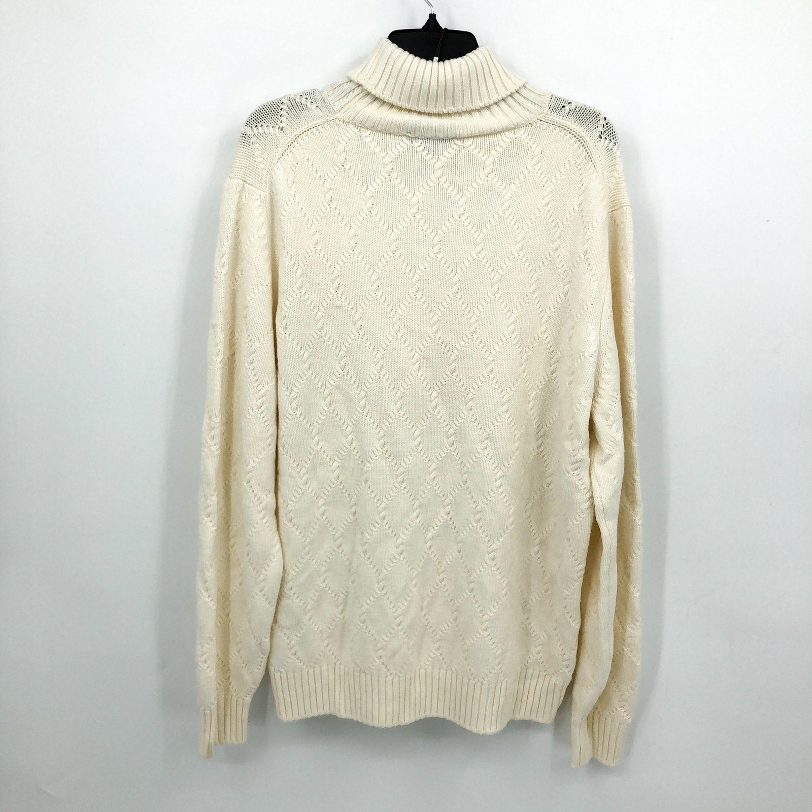CANALI Men's Turtleneck Sweater US 44 IT 54 XXL Cream Merino Wool NWT