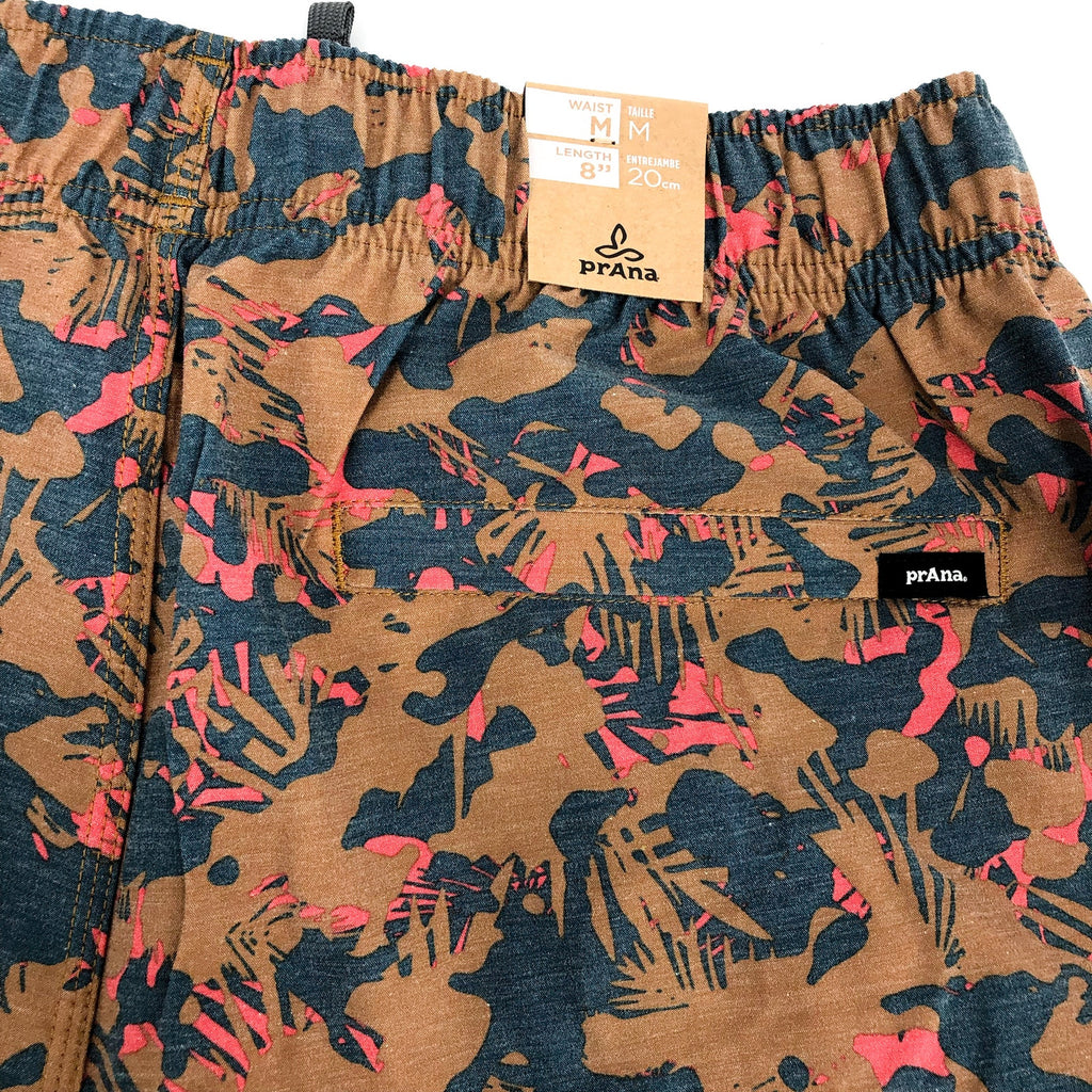 PRANA Men's Metric Board Short Medium Brown Fresca Camo 8" Inseam NWT