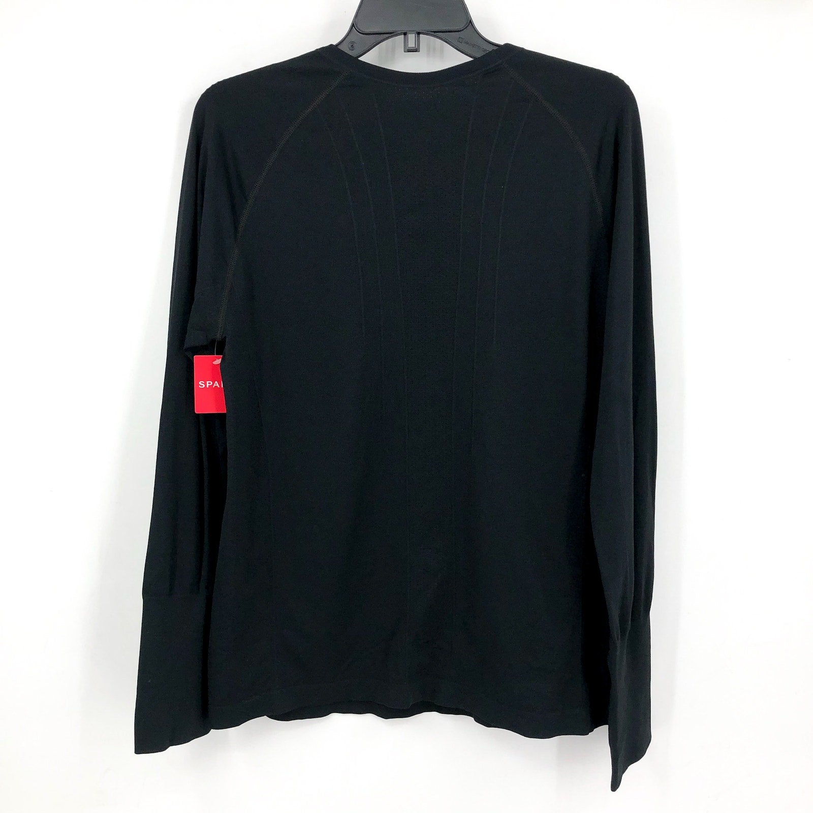 SPANX Women's Lamn Seamless Long Sleeve Tee 1X Very Black Crewneck NWT