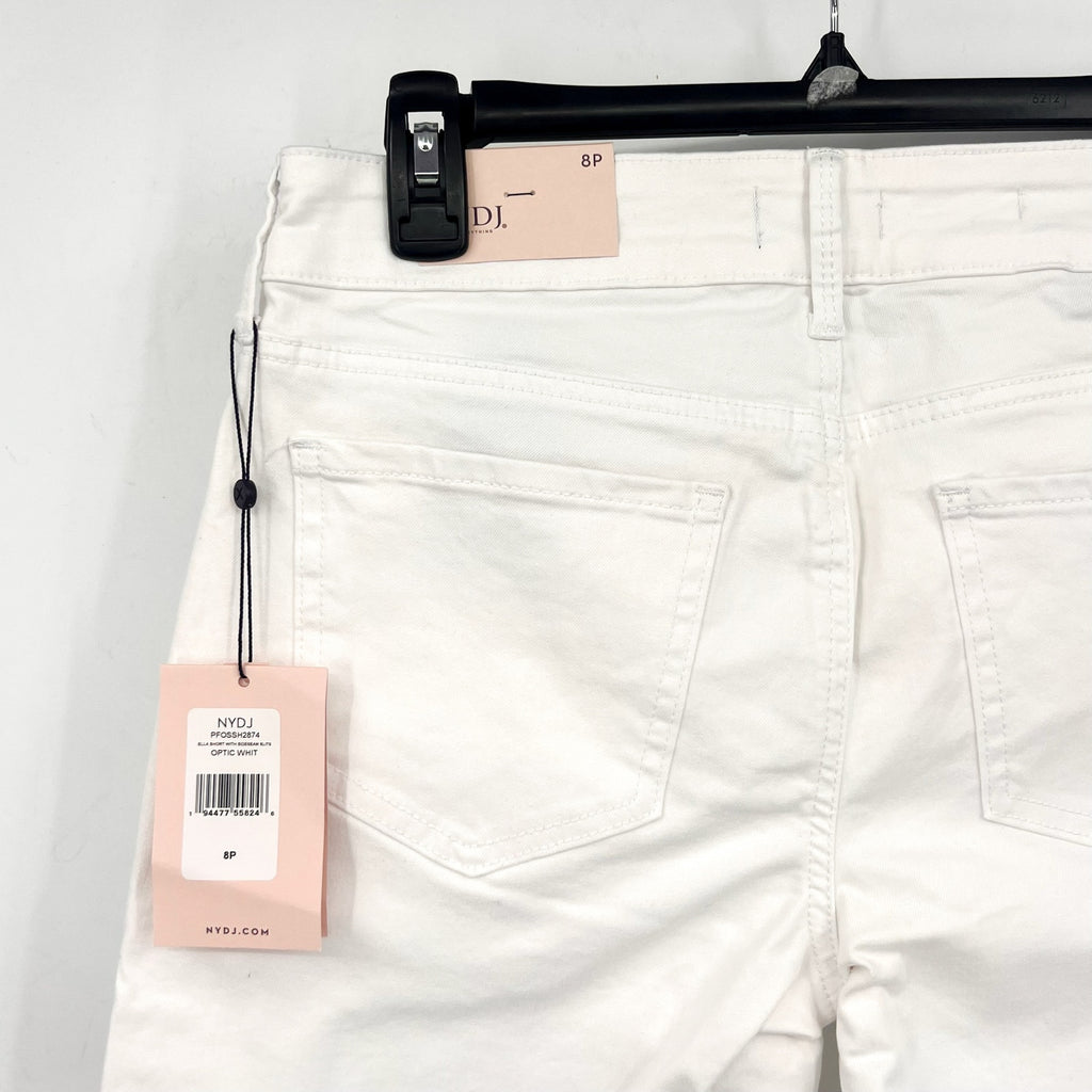 NYDJ Womens Ella Denim Shorts Size 8 PETITE Optic White 8" Inseam NWT