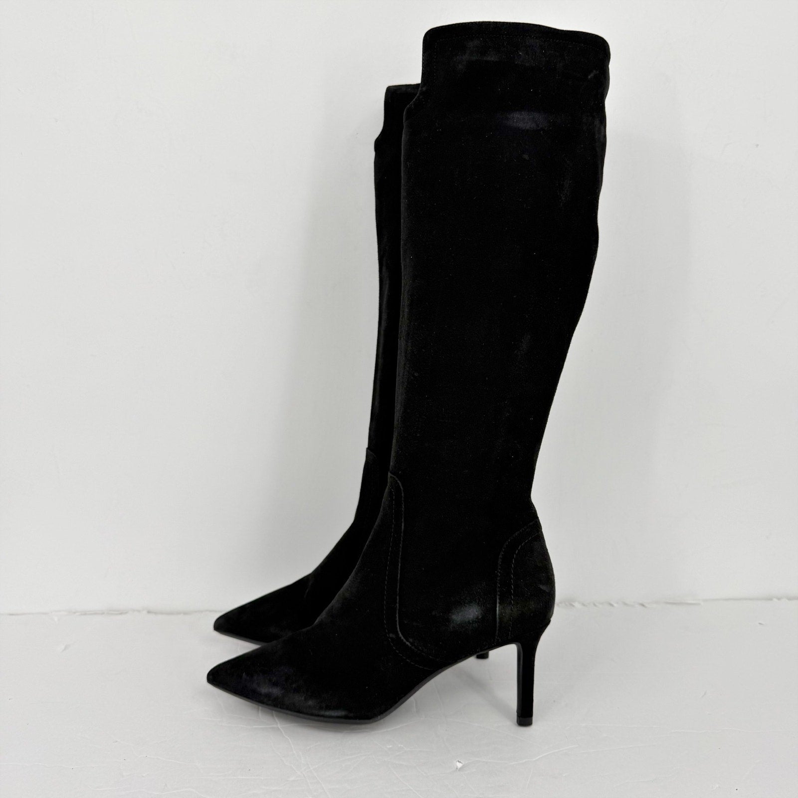 Aquatalia Womens Knee High Boots US 7.5 M EU 38 Black Suede NWOB