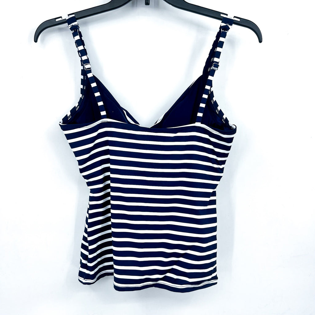 TOMMY BAHAMA Coastline Stripe Underwire Tankini Top Large Blue White NWT