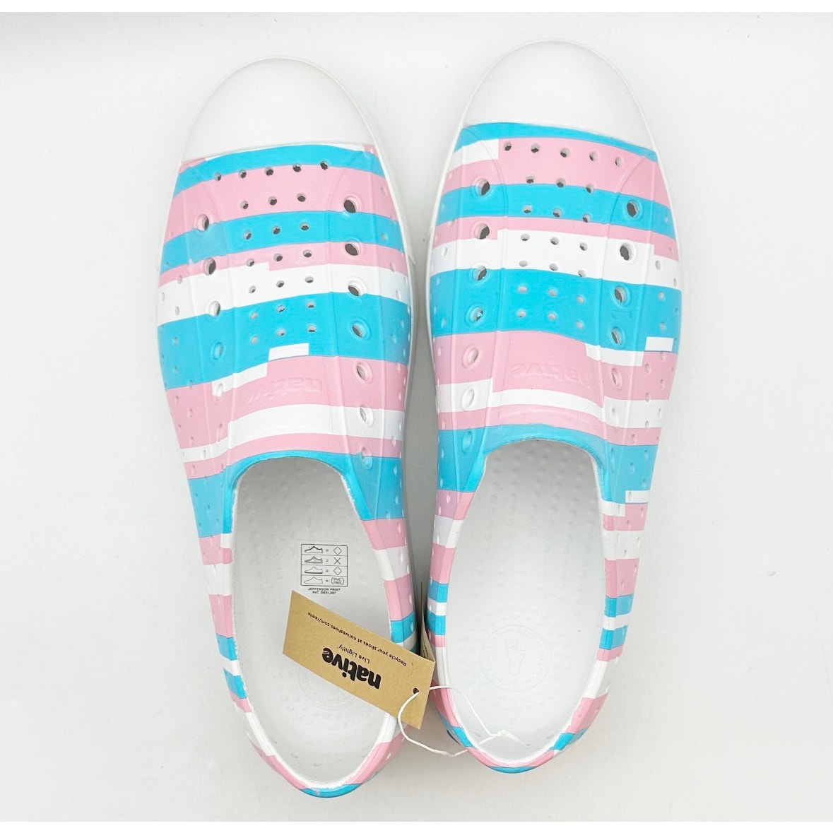 Native Mens Jefferson Slip On Shoes Size 10 White Multicolor EVA Waterproof NWOB