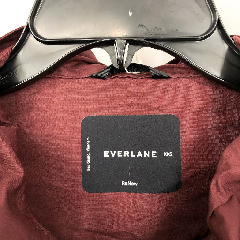 EVERLANE Womens The ReNew Anorak Rain Coat XXS Maroon Red Water-Repellent NWT