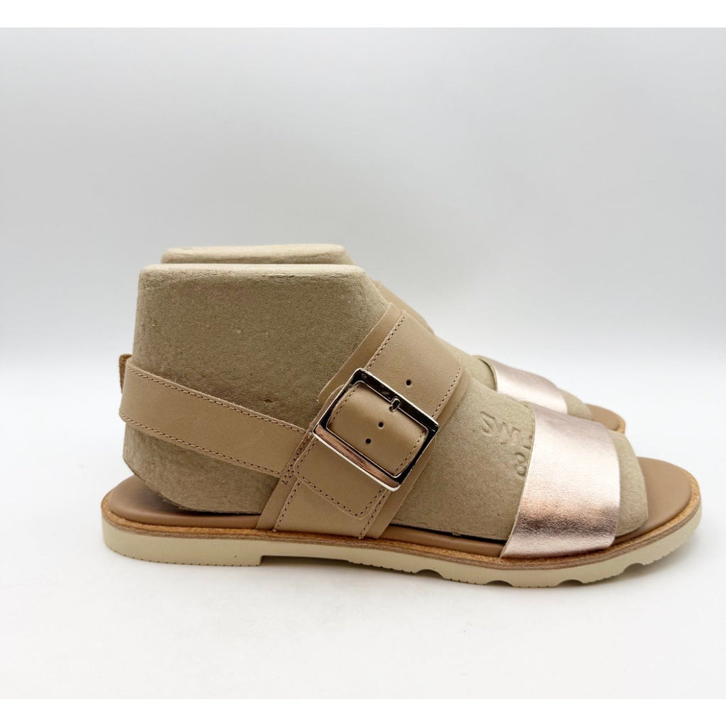 Sorel Women's Ella III Slingback Sandals Size 9 Honest Beige Honey White NIB