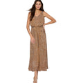 NIC+ZOE Womens Swirling Sands Bianca Dress Large Neutral Tan White Tank NWT
