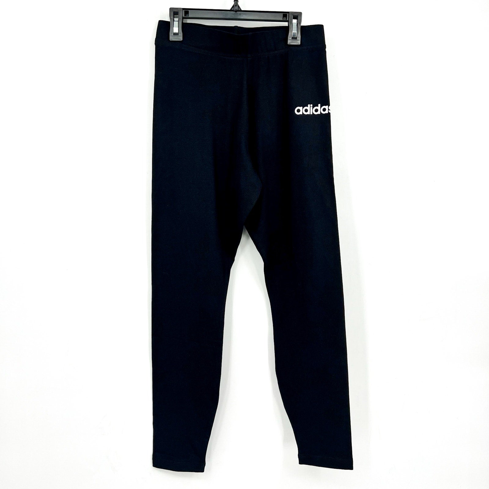 ADIDAS Women's Essentials Linear Leggings Medium Black White Logo NWT