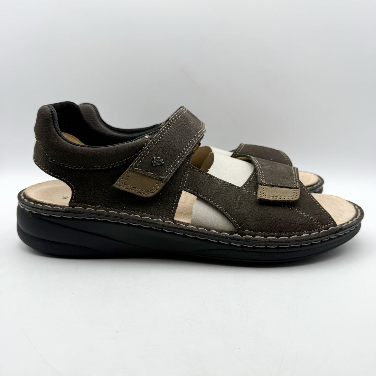Finn Comfort Womens Skiathos Sandals EU 45 US 11 Brown Nubuck Leather NIB