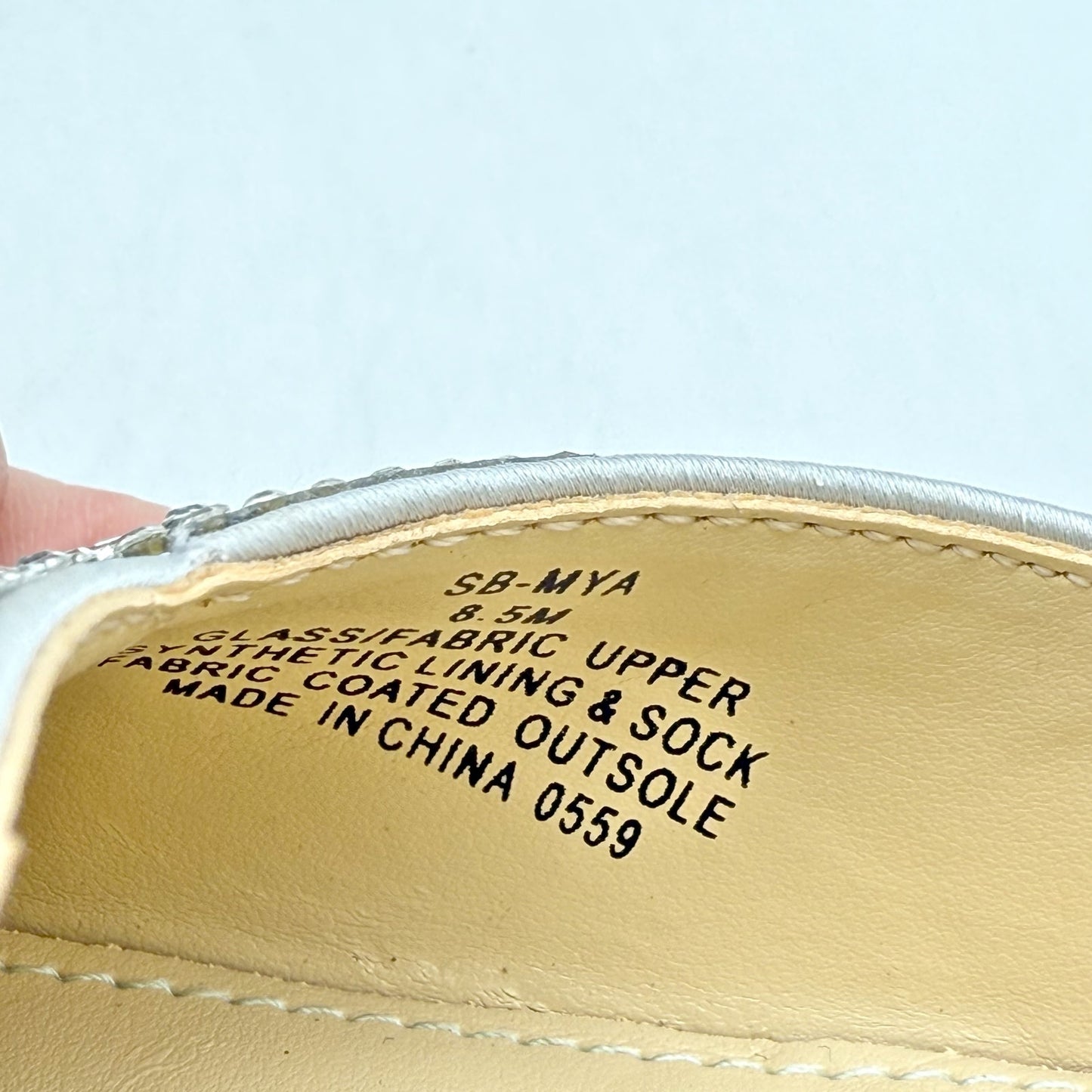 Betsey Johnson Womens Mya Pump US 8.5 M Silver Rhinestone Satin NWOB