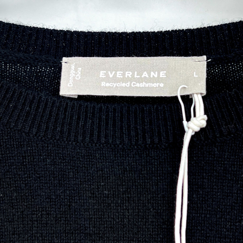 EVERLANE Women's The Classic Crew Cashmere Sweater Large Black NWT