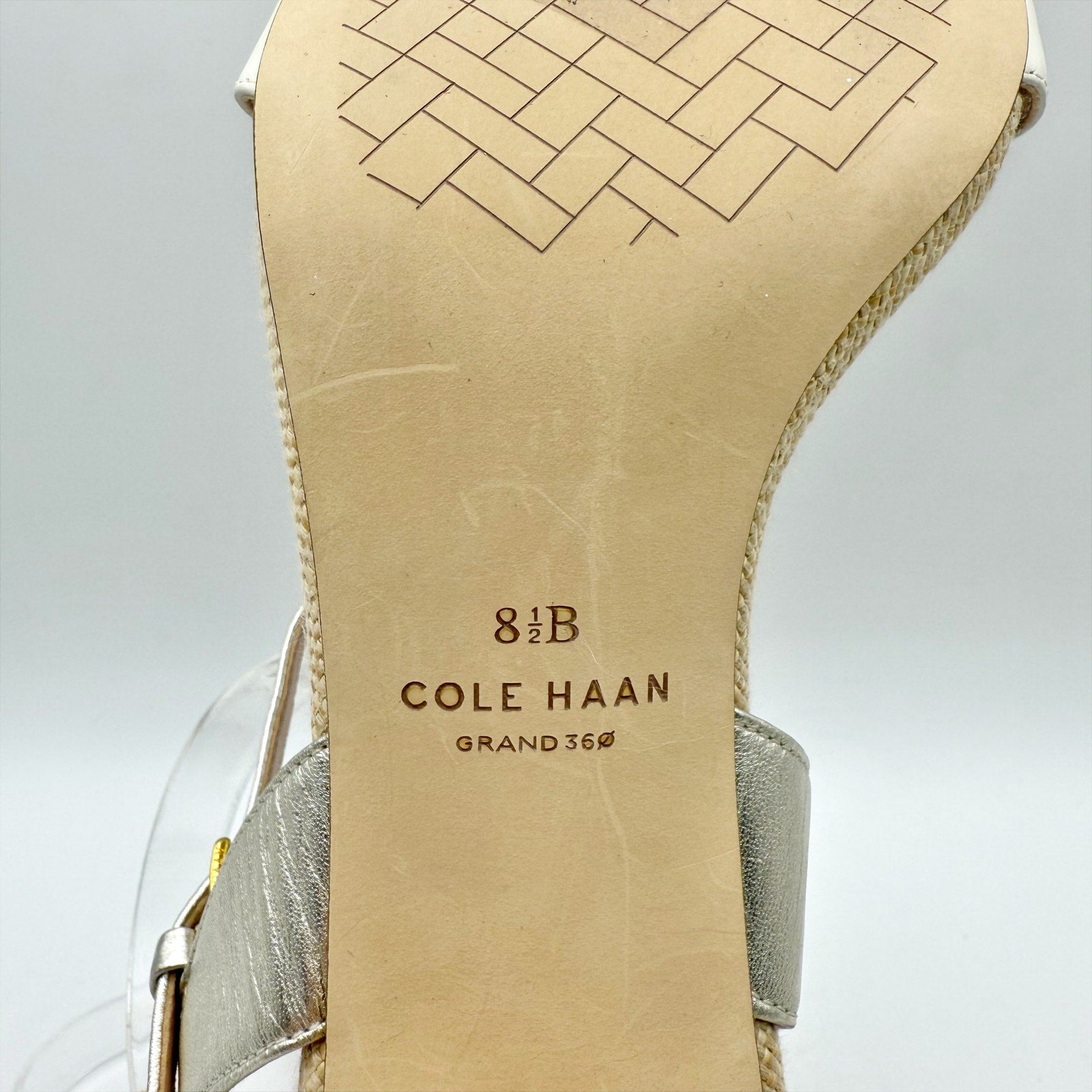 Cole Haan Womens Josie Heeled Sandals US 8.5 B Taupe Cream Suede NWOB