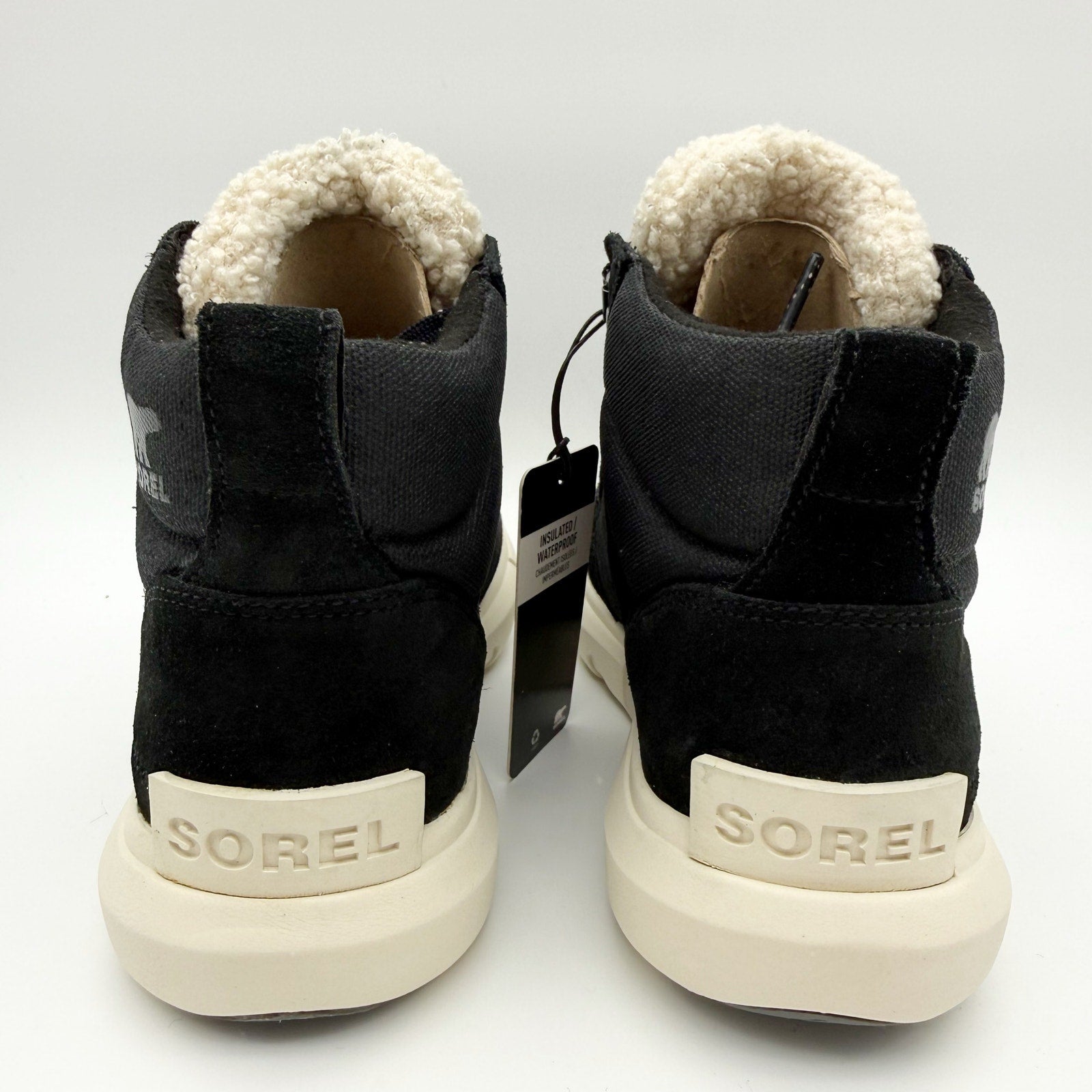 Sorel Women Explorer Next Hiker Bootie US 7 Black Suede Waterproof Insulated NIB