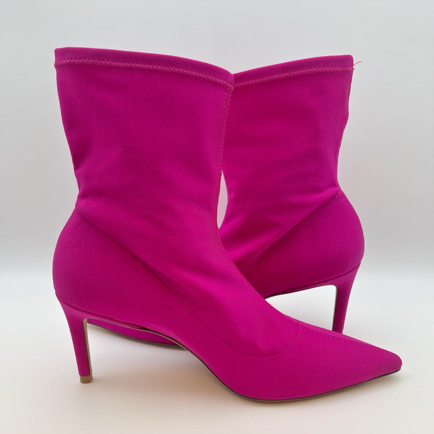 Stuart Weitzman Womens Stuart 75 Stretch Bootie US 8 Pink Magenta EUC