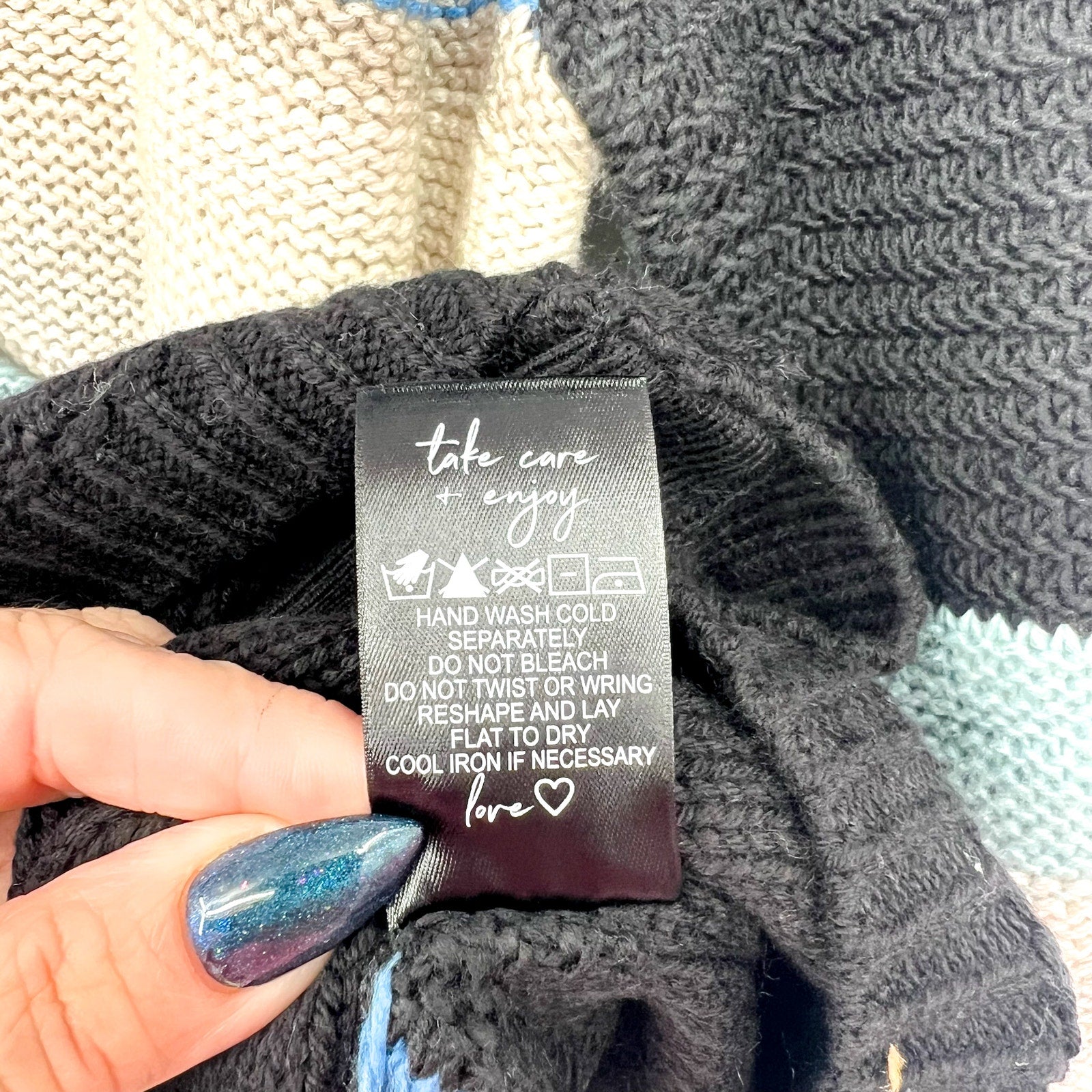 NIC+ZOE Womens Mid-Day Mix Cardigan Sweater Small Blue Multi NWT