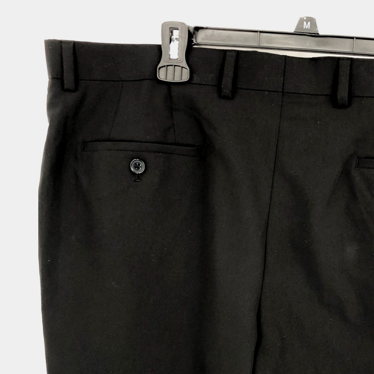 THE SAVILE ROW Men Brixton Suit Pants 36 x 33 Black Flat Front Slim Stretch NWOT