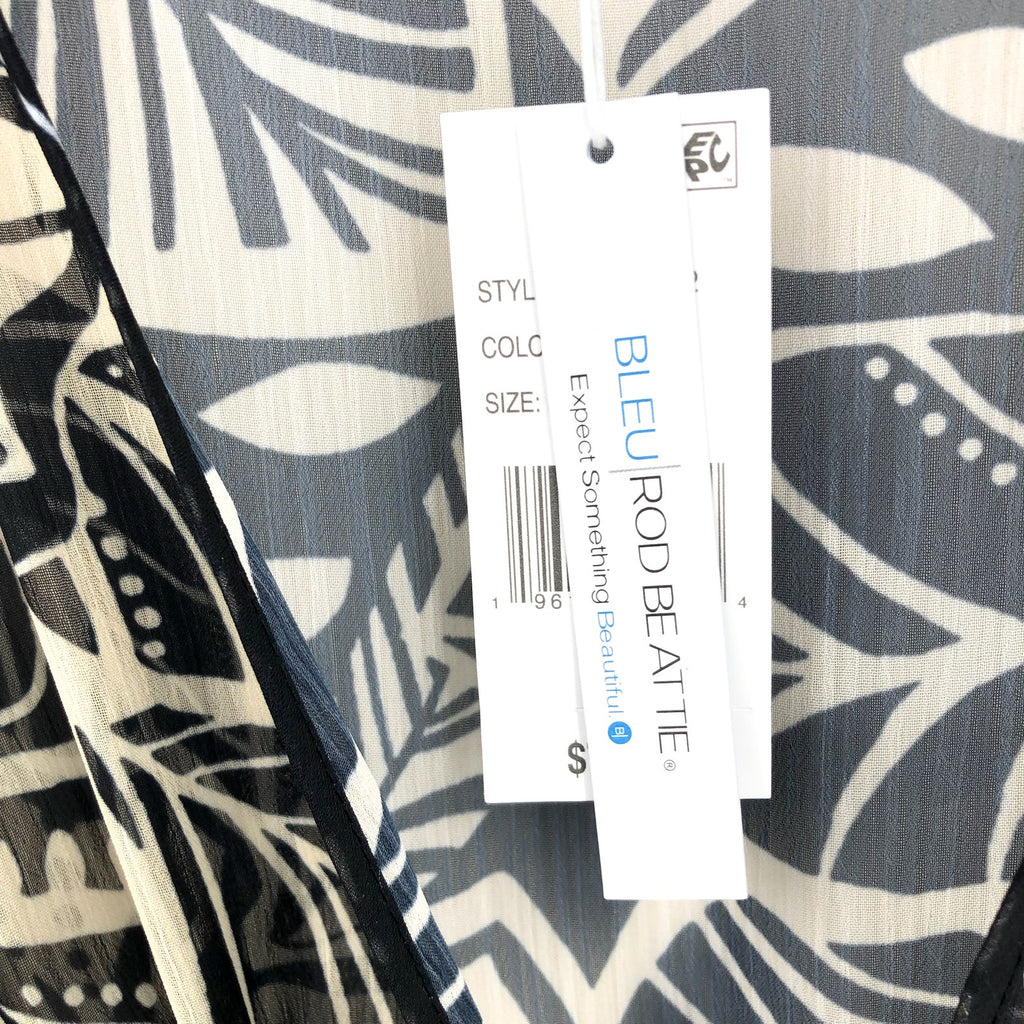 BLEU ROD BEATTIE Womens Ciao Bella Tunic Cover Up Large Black Floral Chiffon NWT