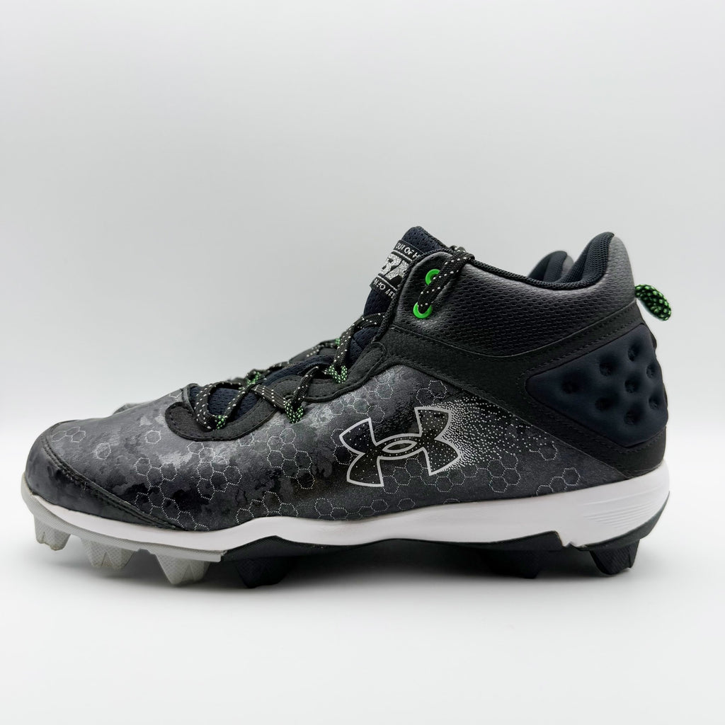 Under Armour Mens Bryce Harper 8 Mid RM Baseball Cleats Size 13 Black Green NWOB