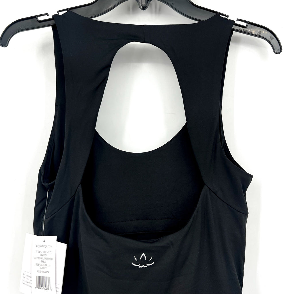 BEYOND YOGA Women's Score Pleated Dress XS Black Sleeveless Interior Shorts NWT