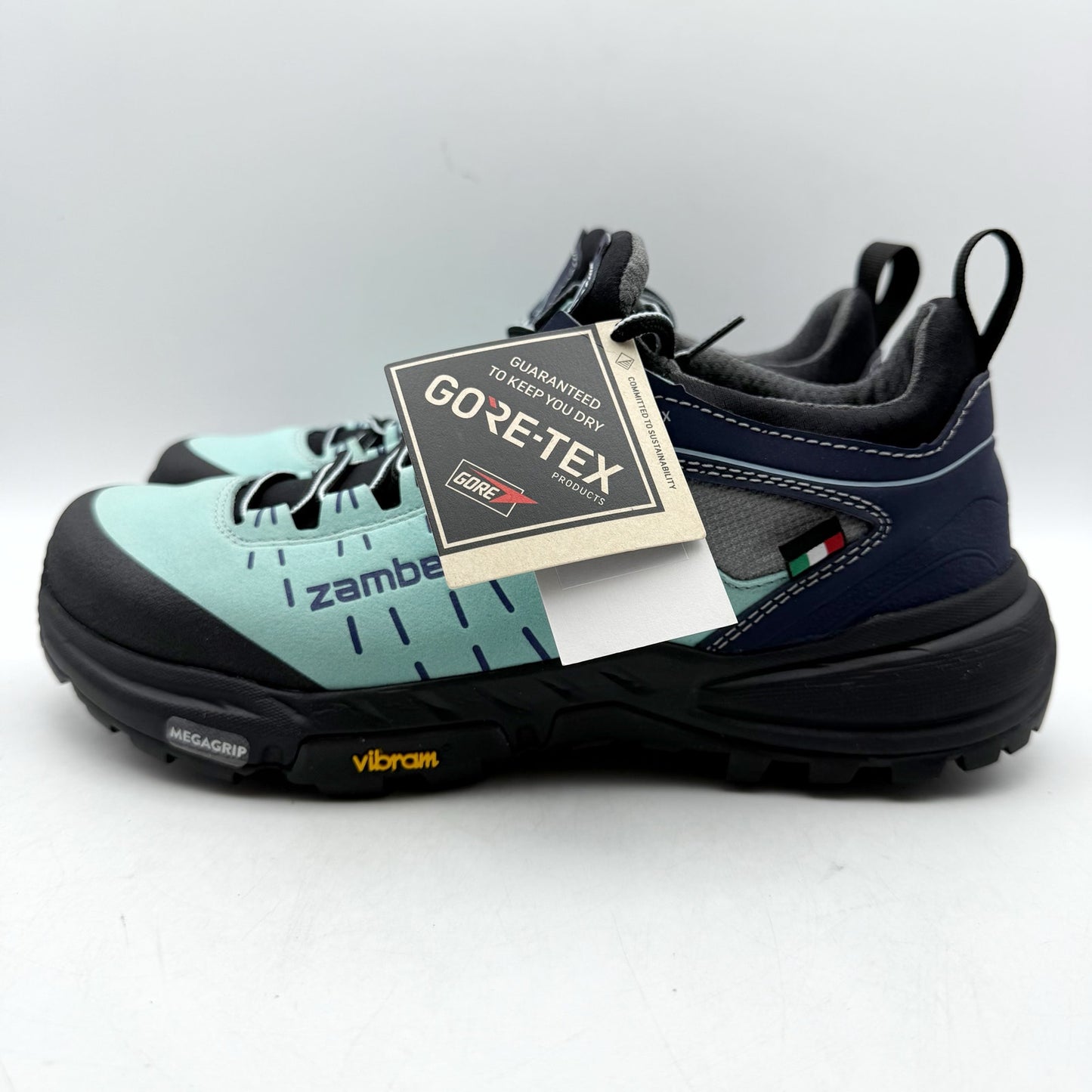 Zamberlan Womens Circe Low GTX Trail Sneakers US 8 Blue Black Waterproof NIB