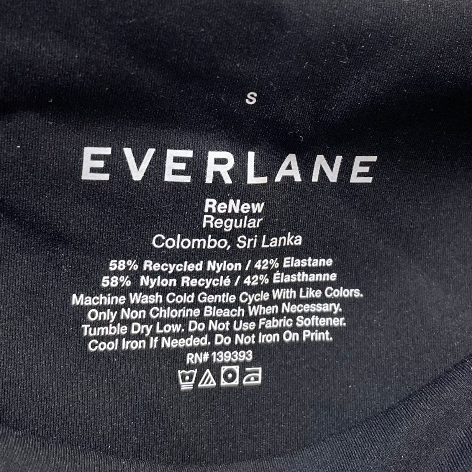 Everlane Womens ReNew Performance Leggings Small Black NWT