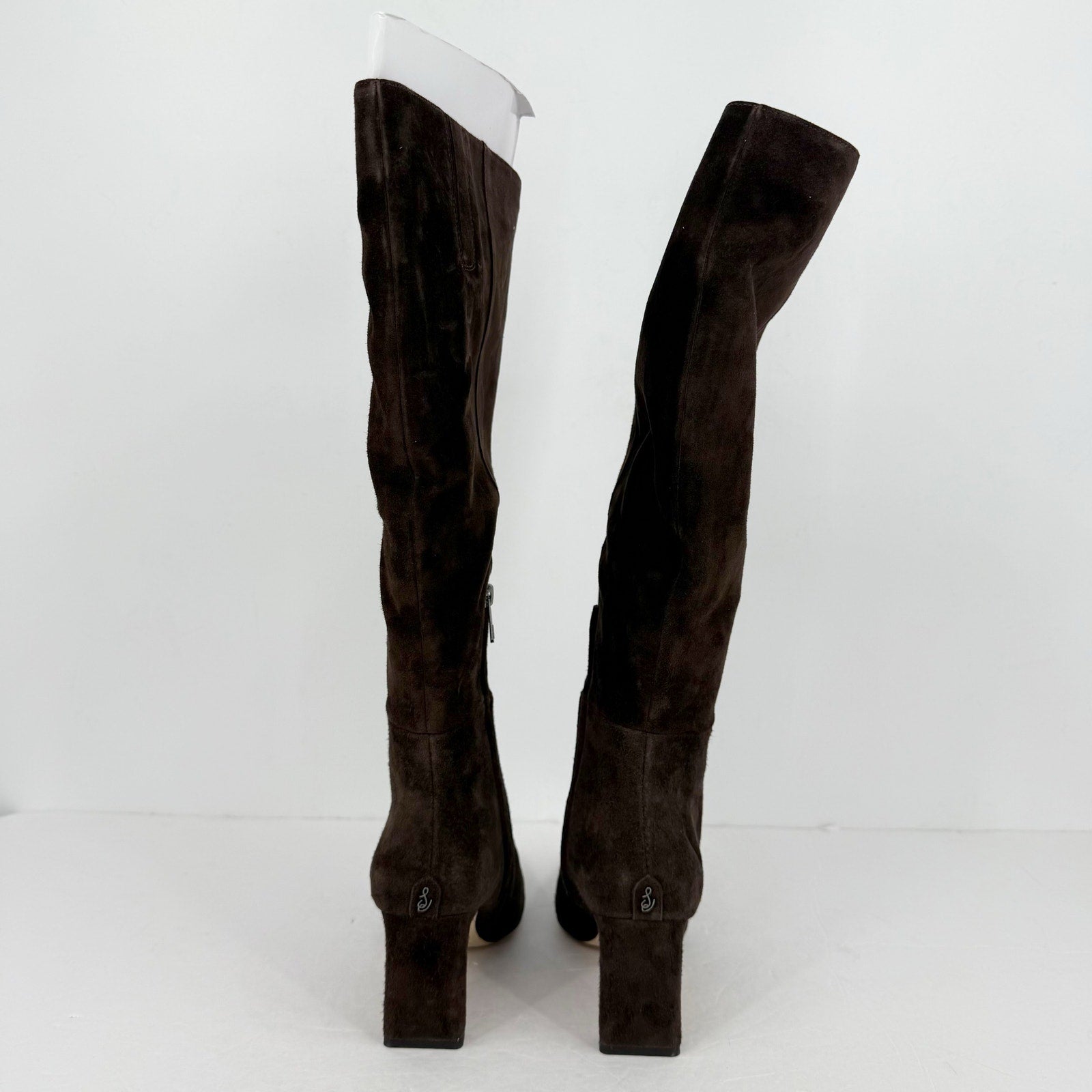 SAM EDELMAN Womens Sylvia Knee High Boots US 10M WIDE CALF Brown Suede NWOB