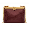 FOSSIL Penrose Wallet Crossbody Bag Small Red Mahogany Chain Strap NWT