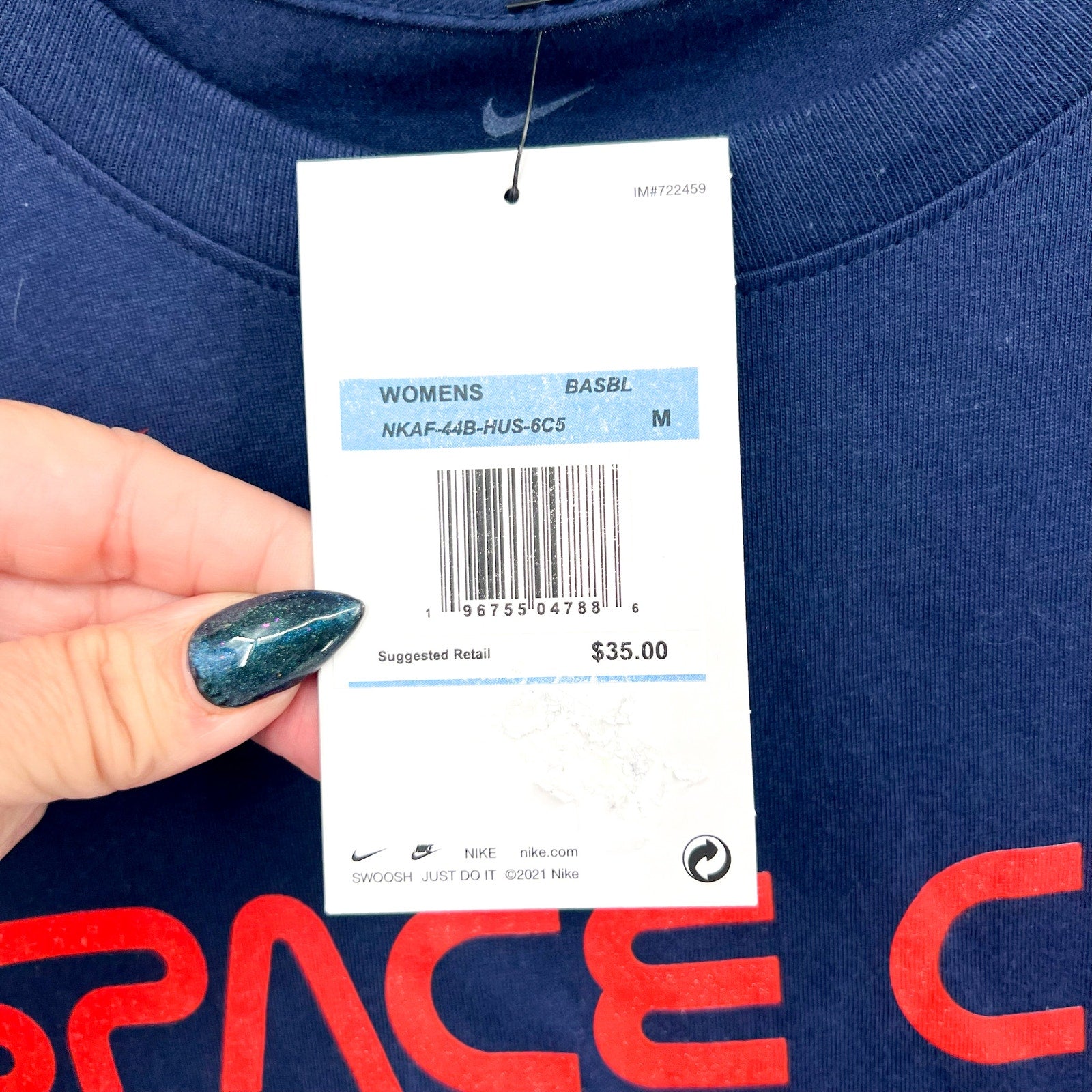 NIKE Womens Houston Astros Connect T-Shirt Medium Navy Blue Short Sleeve NWT