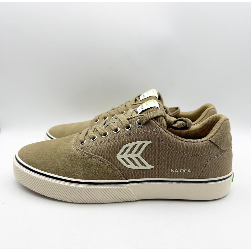 Cariuma Mens Naioca Pro Skate Low Sneakers US 12 Brown White Canvas Suede NIB