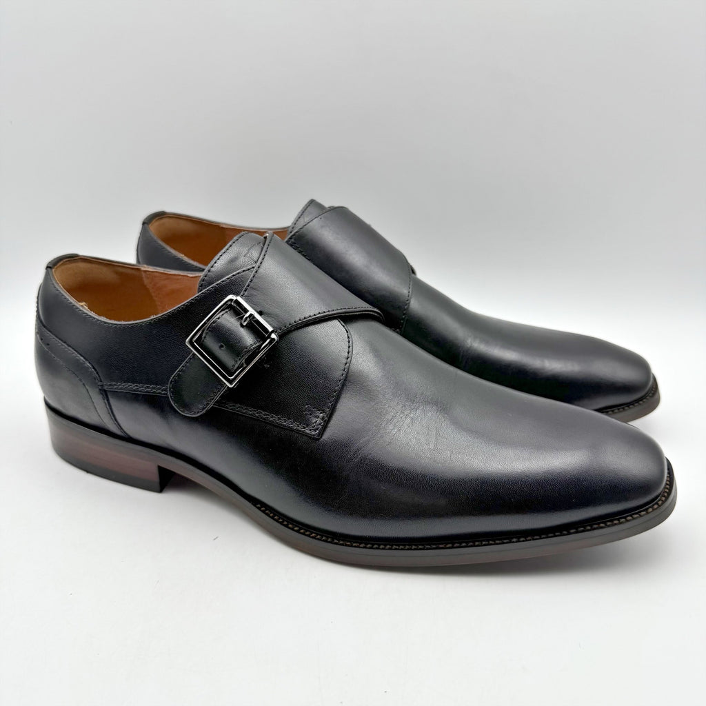 Florsheim Mens Sorrento Monk Strap Dress Shoes US 9.5 Wide Black Leather NIB