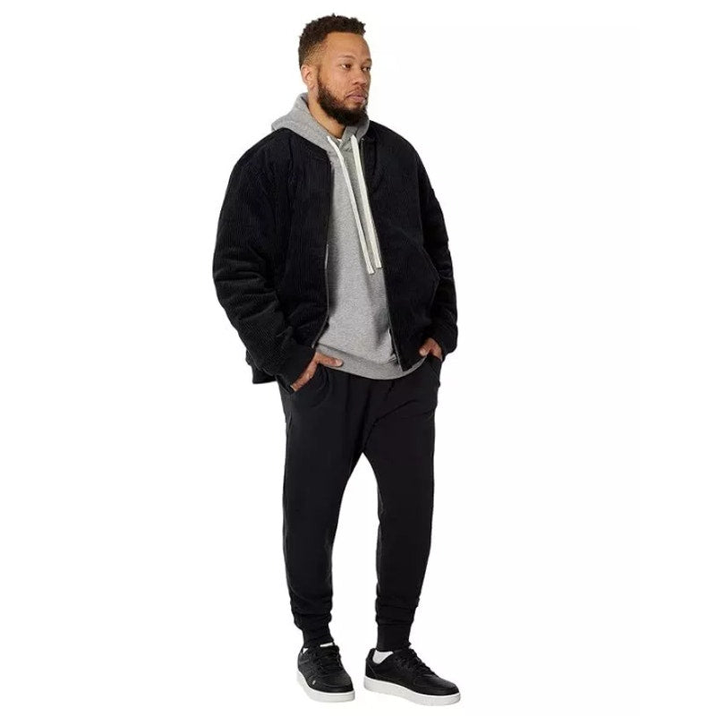 LABEL Unisex Go-To Corduroy Bomber Jacket Medium Black Full Zip Long Sleeve NWT