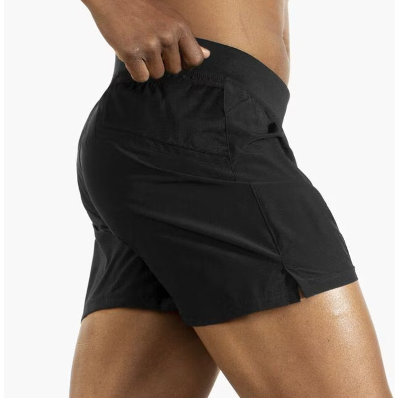 BROOKS Men's Sherpa 5" Running Shorts Small Black Athletic Stretch NWT