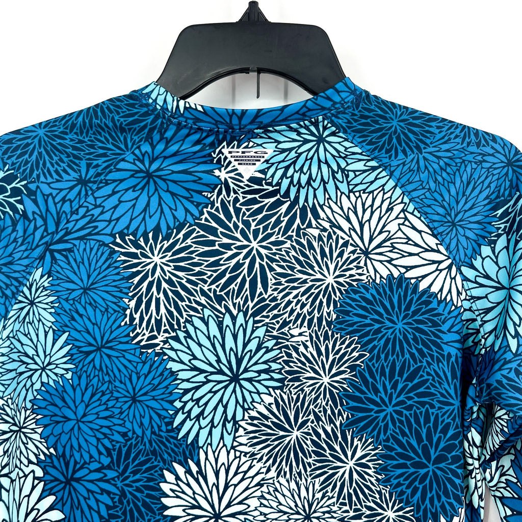 Columbia Womens Super Tidal Tee Small Blue Carbon Anemones Long Sleeve NWOT