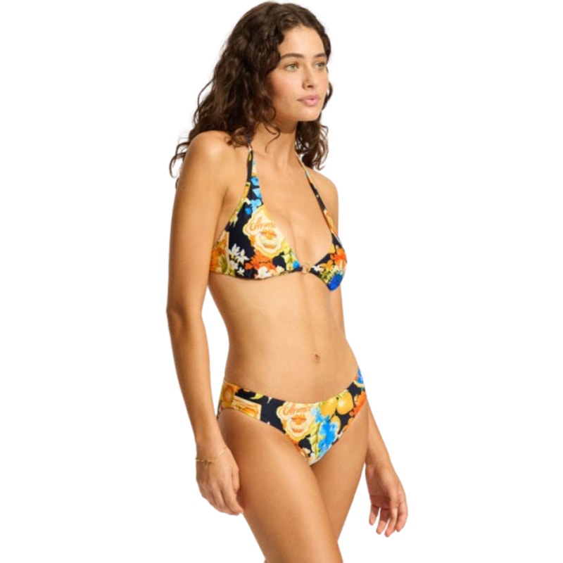 SEAFOLLY Women's Ciao Bella Hipster Bikini Pant Size 10 Blue Yellow Printed NWT
