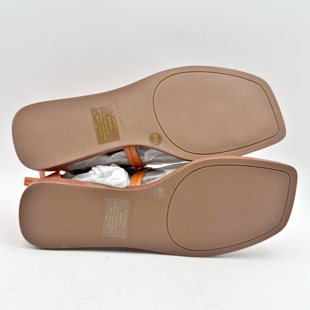 Vince Camuto Womens Brenndie Gladiator Sandals Size 6 M Orange Leather NIB