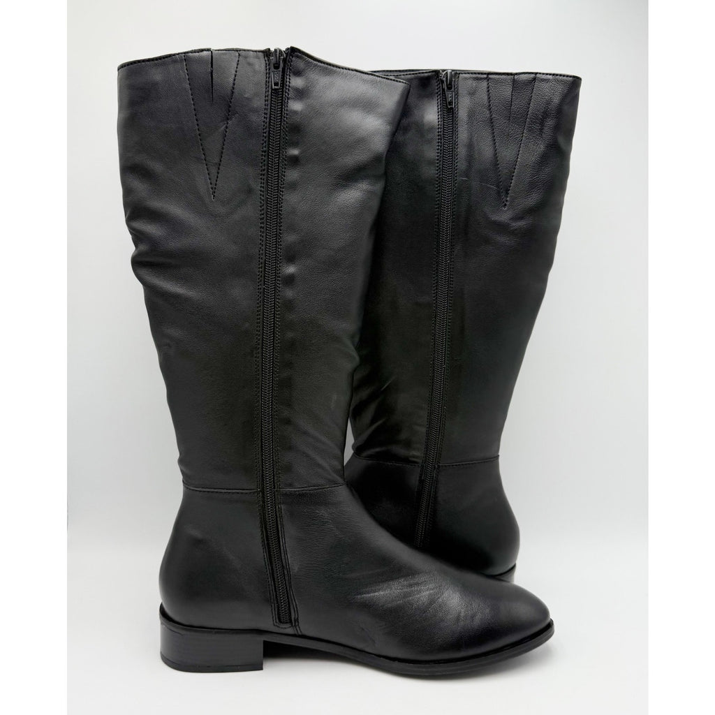Coldwater Creek Womens Dalton Knee High Boots Size 10 Black Leather NWOB