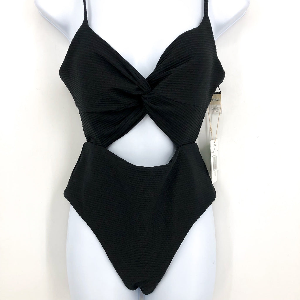 L*SPACE Women's Repreve Kyslee One Piece Swimsuit XS Black Eco Chic NWT