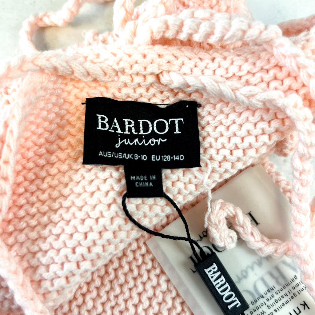 BARDOT JUNIOR Girls Andi Knit Tank Top Medium Size 8-10 Peach Pink Tie Back NWT