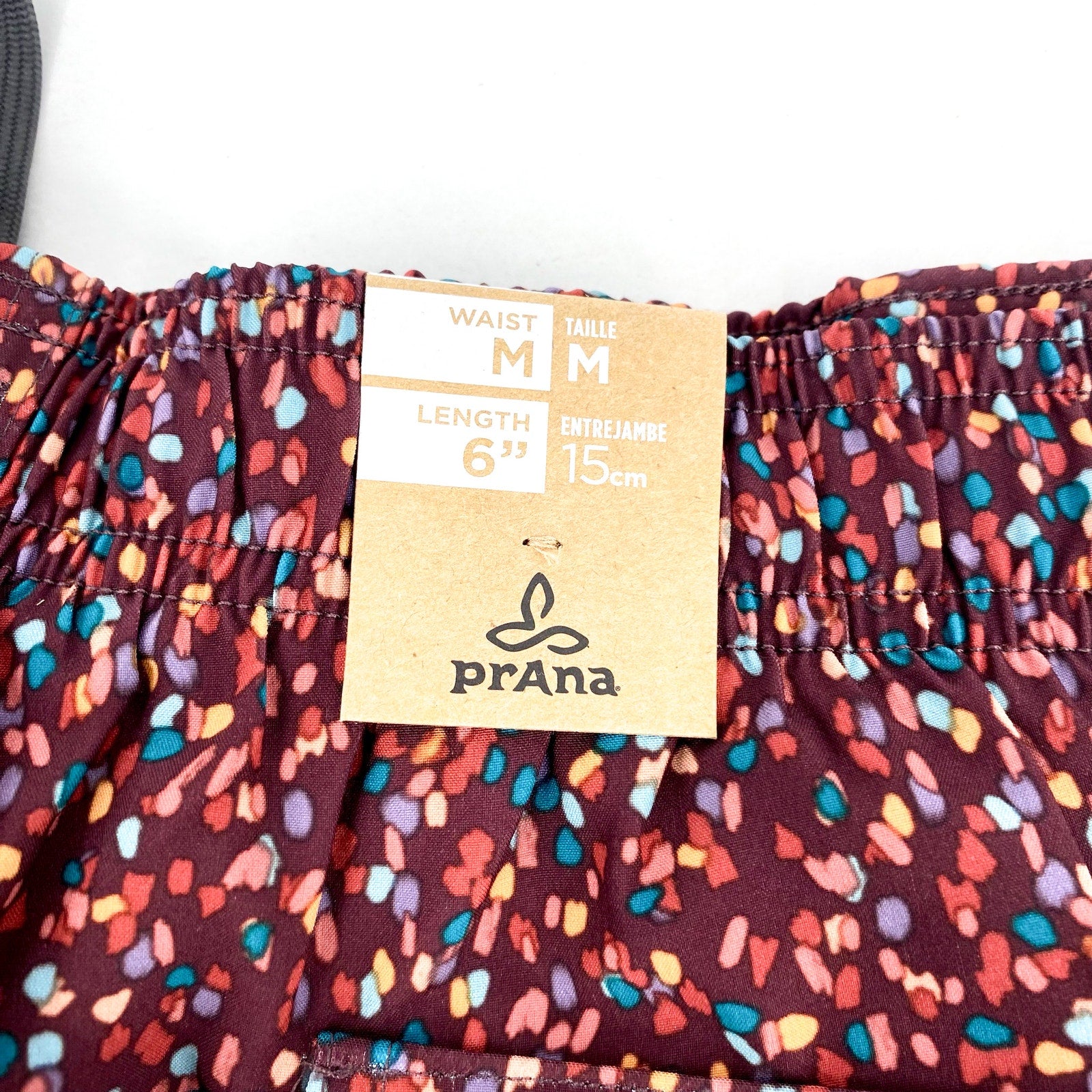 PRANA Men's Plunge Swim Shorts Medium Red Cacao Alotta Dots 6" Inseam Liner NWT