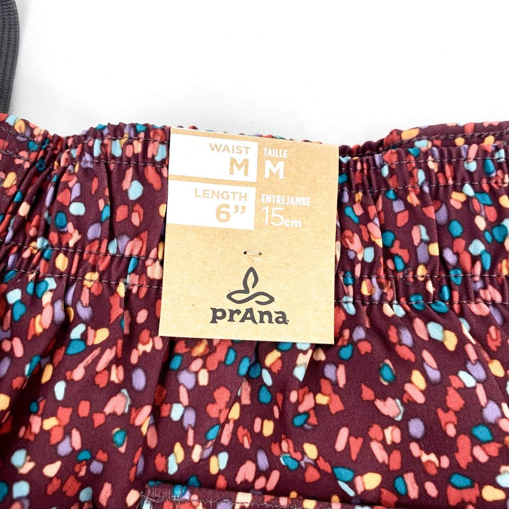 PRANA Men's Plunge Swim Shorts Medium Red Cacao Alotta Dots 6" Inseam Liner NWT