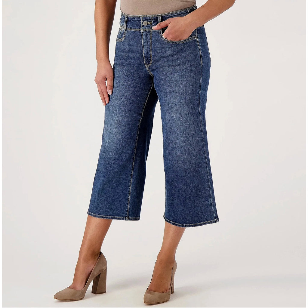 NYDJ Womens Major Wide Leg Capri Jeans Size 4 Long Serendipity Blue NWT