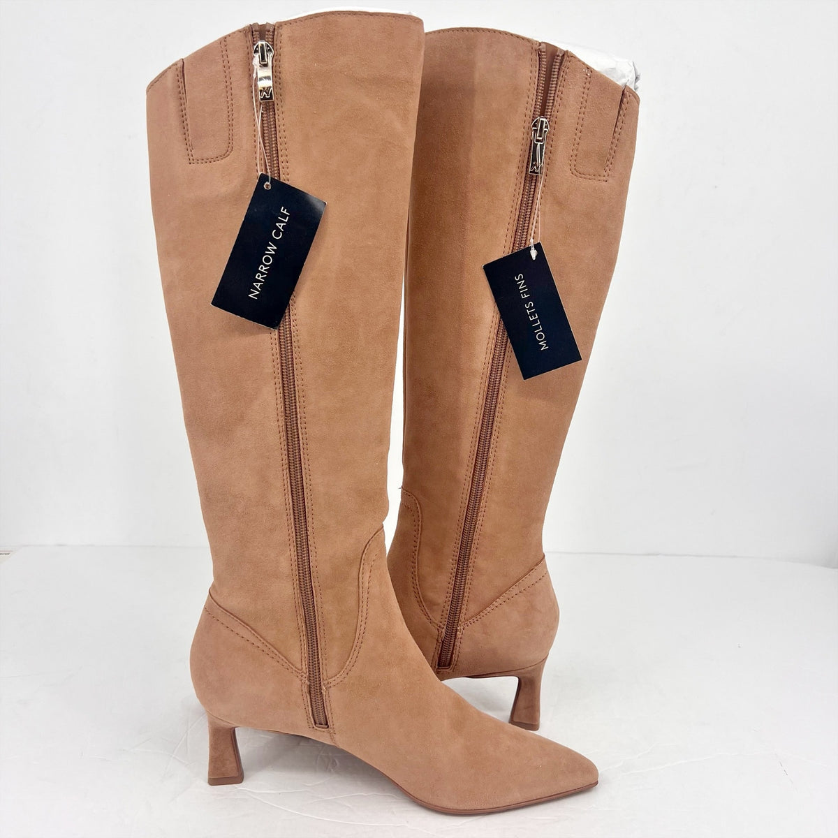 Naturalizer Womens Deesha Knee High Boot US 7 M Narrow Calf EU 37 Tan Suede NWOB