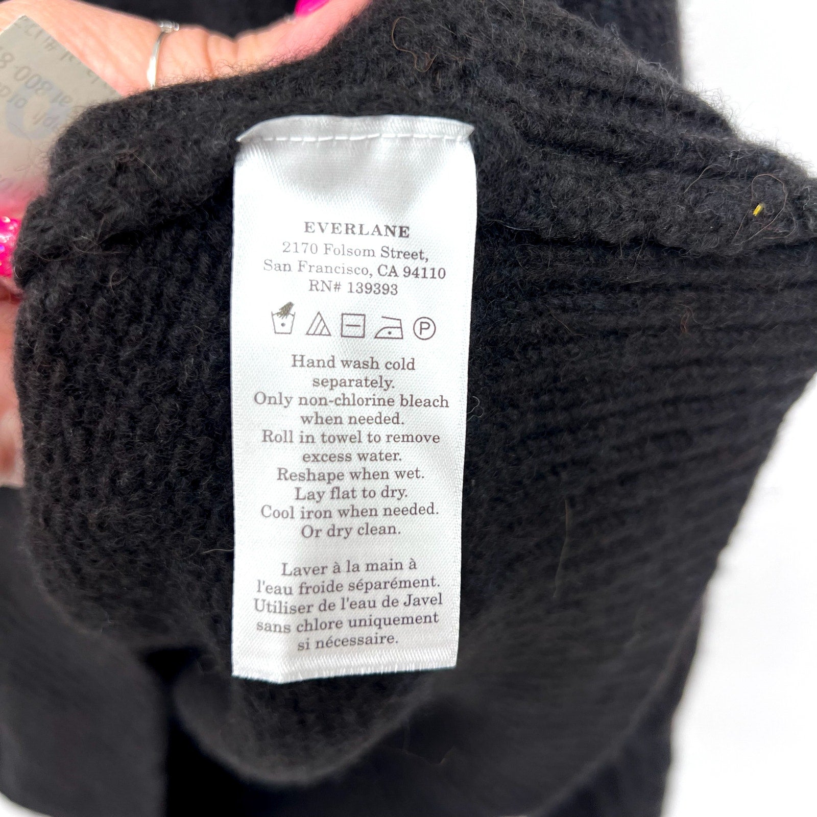 EVERLANE Men's The Cloud Crewneck Sweater Large Black Merino Wool Alpaca NWT