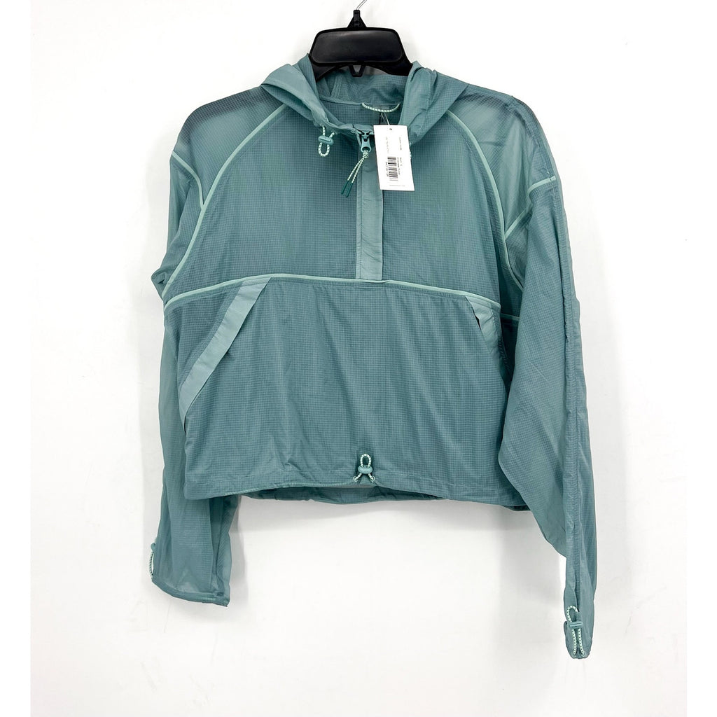 OUTDOOR VOICES Women's Windbreaker Pullover Small Storm Green Hoodie Jacket NWT